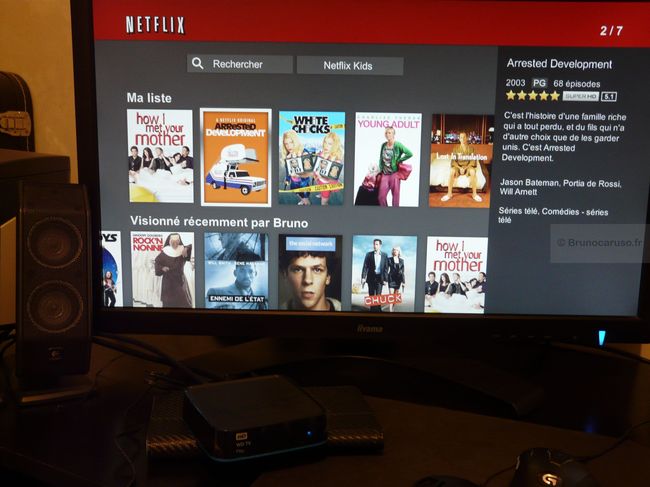 Le WD TV Play et l'interface de Netflix