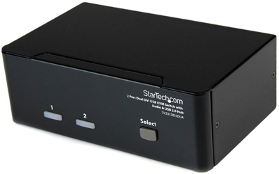 StarTech.com SV231DD2DUA Switch KVM USB 2 Ports DVI avec Audio Commutateur Concentrateur USB 2.0