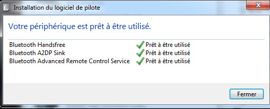 Le casque Bluetooth Kinivo BTH240 - Installation automatique sous Windows 7