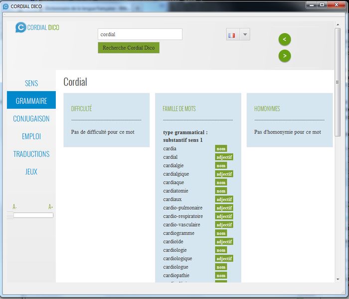 Cordial Pro 20 - L'analyse grammaticale