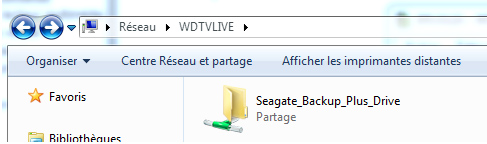 Le disque dur (sécurisé ou non par un mot de passe) rattaché au WD TV Live est y accessible