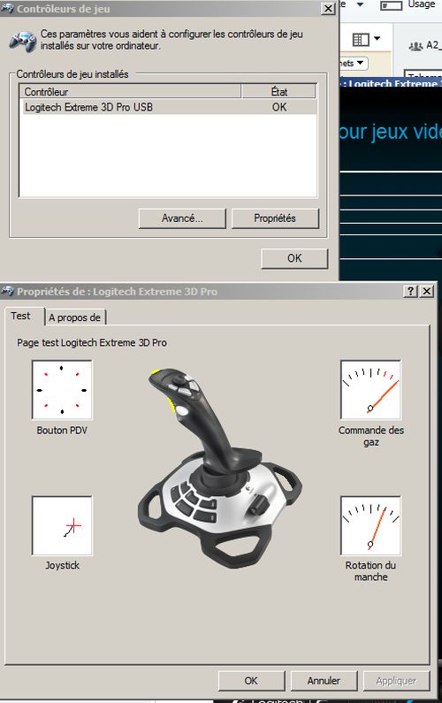 Le joystick Extreme 3D Pro est parfaitement géré par Windows 7