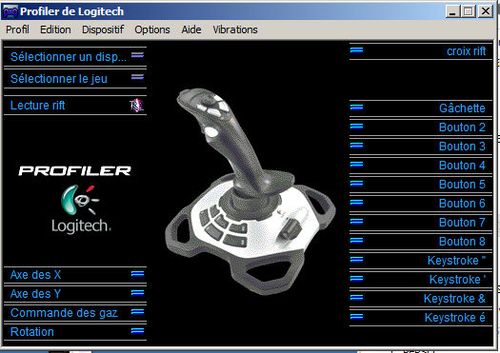 Personnalisation des touches via Profiler de Logitech