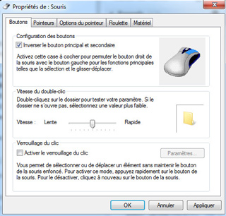 AVANT / APRES : L'utilitaire *Souris* perd l'onglet *Boutons*