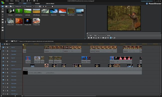 PowerDirector en vue Ligne de scénario