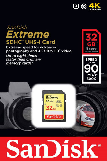 Sandisk Extreme SDHC 32Go - La boite