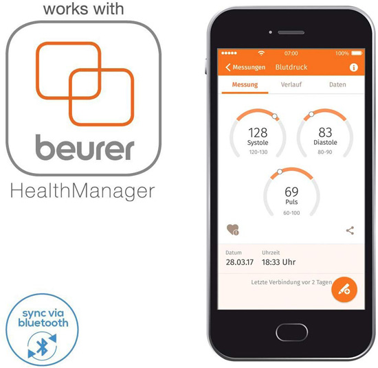 L'application Beurer HealthManager qui récupère les données du tensiomètre